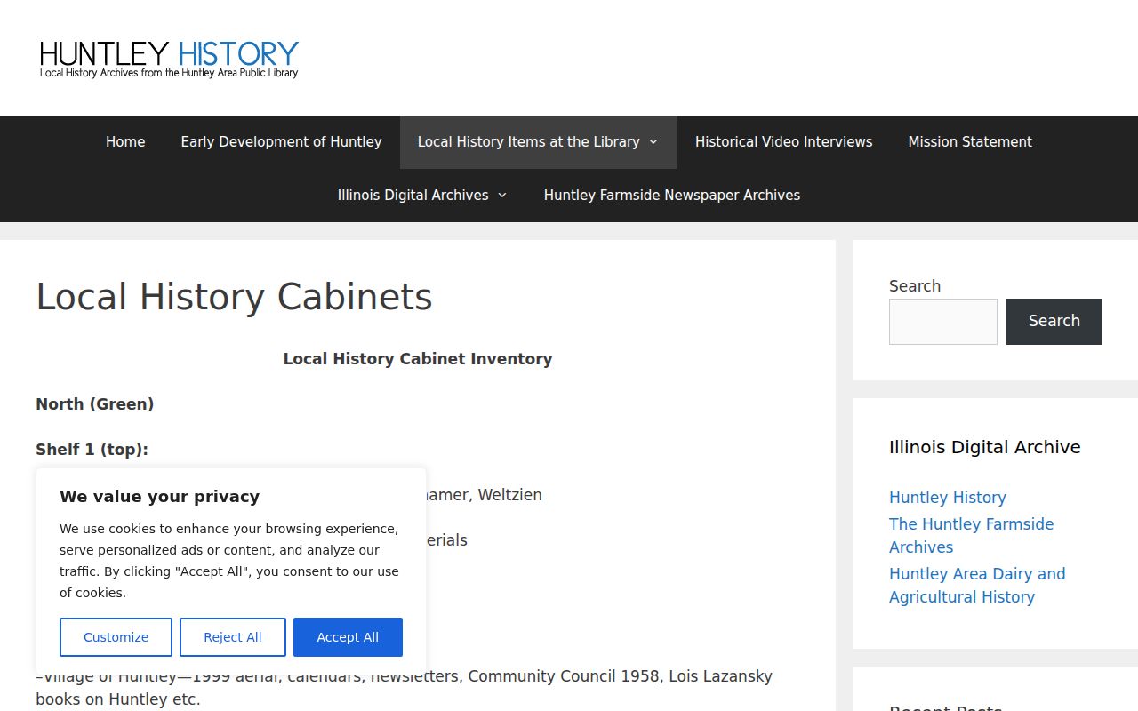 Huntley residents directory local history shelves